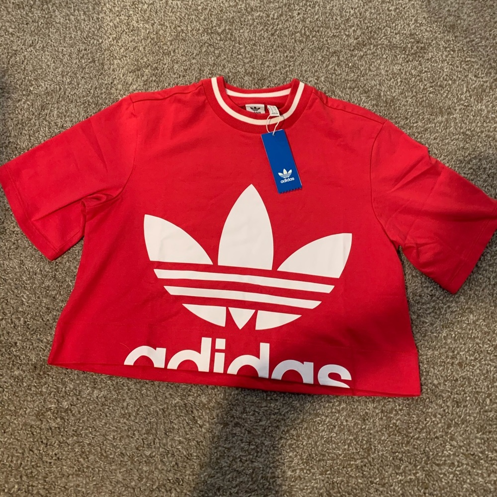 Red Adidas Crop tee